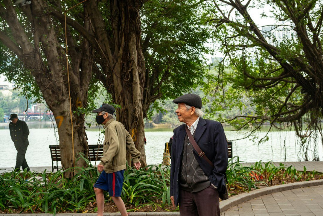 senior walking in park