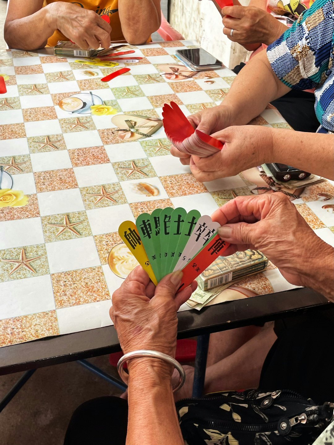 group of seniors crafting